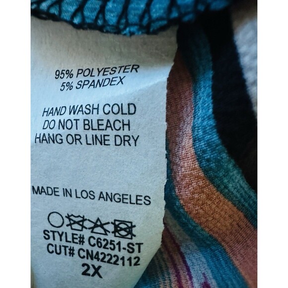 Now N Forever Aztec Print Colorful Open Front Cardigan Kimono Boho Plus Size‎ 2X - Picture 7 of 8